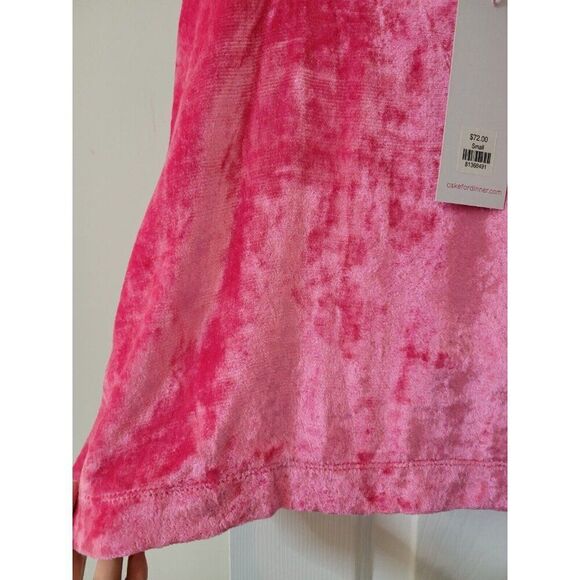 New CAKE FOR DINNER Small Pink Velvet Top Cami w/ Ribbon Straps - Picture 3 of 6